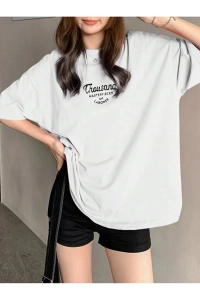 Kadın Baskılı Oversize T-shirt